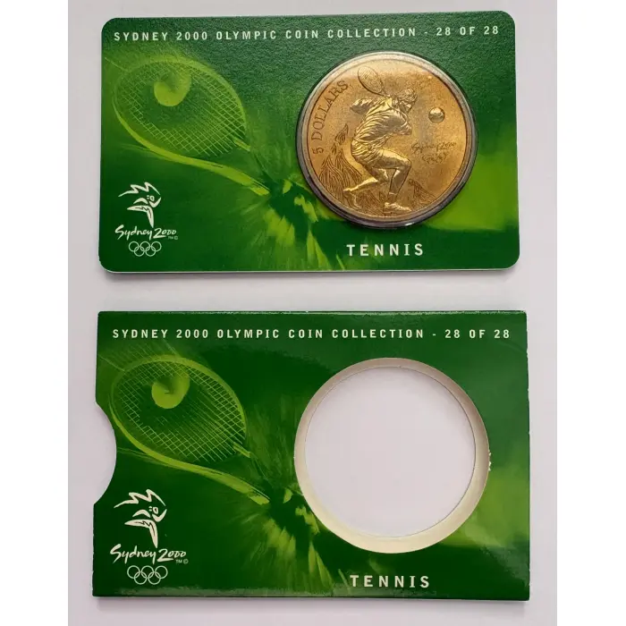 $5 2000 - Sydney 2000 Olympic Coin Collection - Card 28 of 28 Tennis