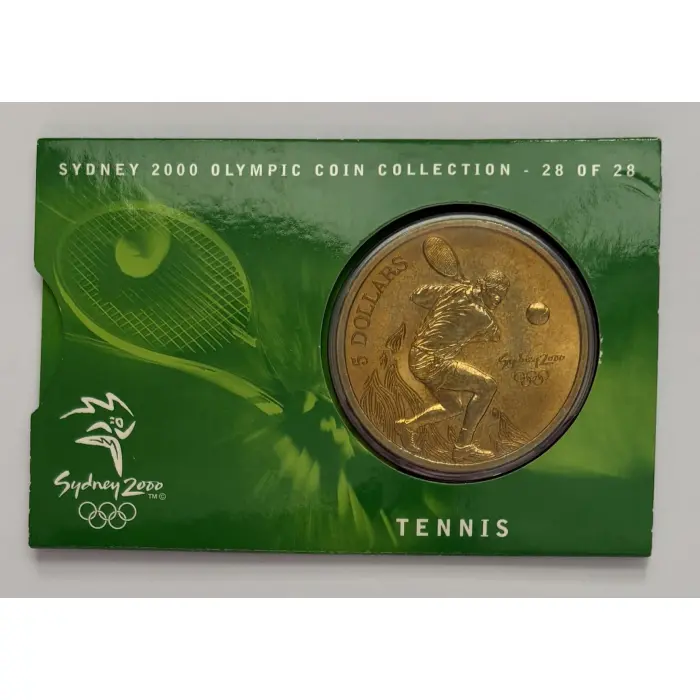 $5 2000 - Sydney 2000 Olympic Coin Collection - Card 28 of 28 Tennis