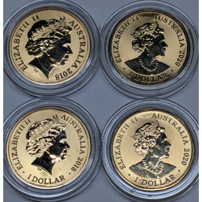 2018 & 2020 (Four) $1 Commonwealth/Olympics Games Coloured FRUNC Coin - Bundle