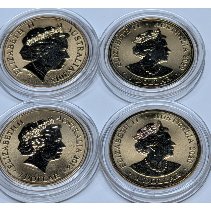 2018 & 2020 (Four) $1 Commonwealth/Olympics Games Coloured FRUNC Coin - Bundle