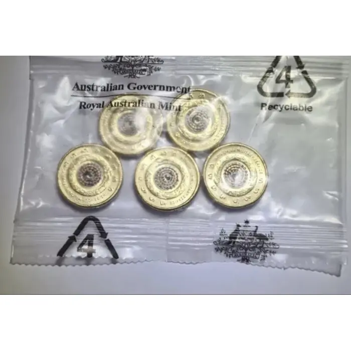 5x UNC 2021 $2 IMS RAM 5 Coin  Bags  RARE COLOURED $2 COIN - 25 coins in total