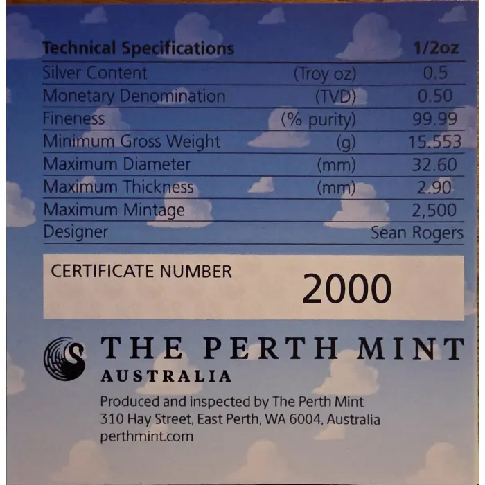 Toy Story 30th Anniversary 1/2oz Silver Proof Coloured Coin – Perth Mint 