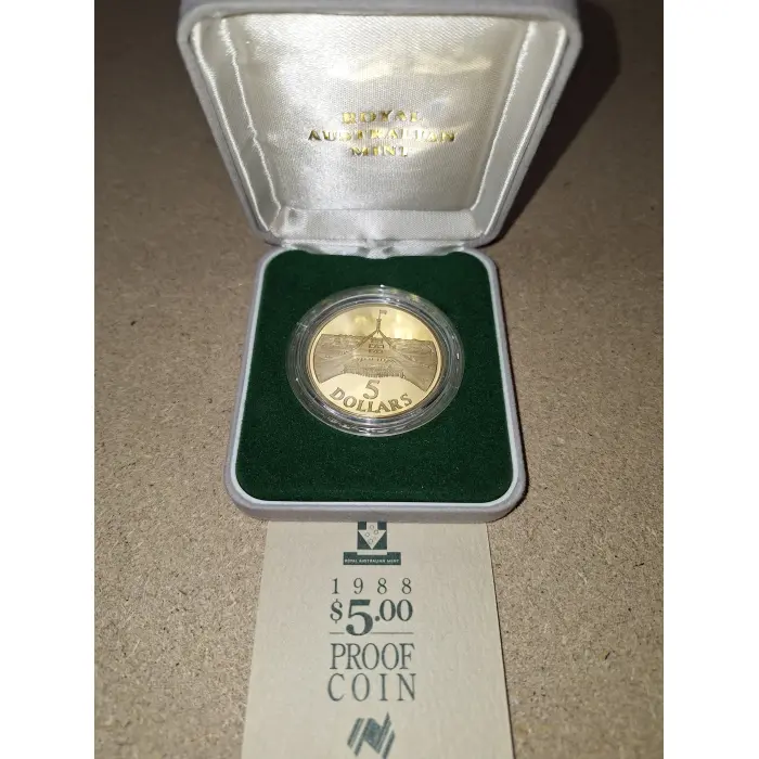 1988 $5 Proof - Opening of Parliament house