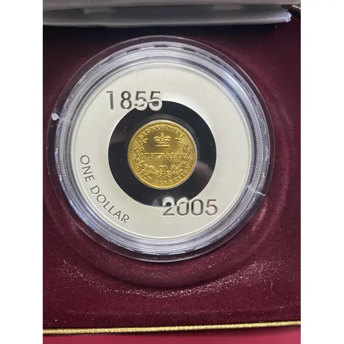 1.94 Oz (60.5 g) 2005 RAM Subscription Gold Plated 1855 Sydney Half Sovereign $1