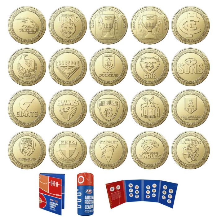 2023 Australian Football League – 20x UNC $1 Coin Folder & Coin Tube - Unopened
