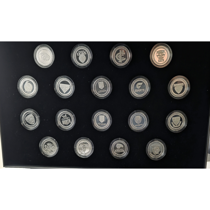 AUSTRALIAN FOOTBALL LEAGUE AFL 2023 $1 Fine Silver Proof Eighteen Coin Set 