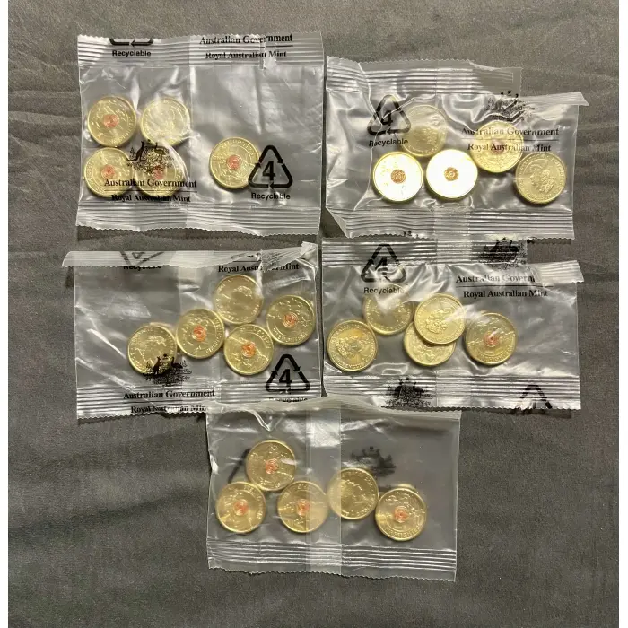 5x Firefighters 5 Coin RAM Mint Bag 2020 Two Dollar Rare $2 -25 coins in total
