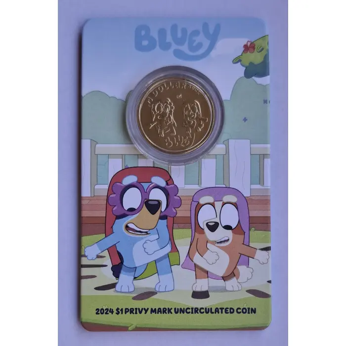 2024 $1 Bluey Dollarbucks- The Grannies  'ENVELOPE' Privymark Carded Coin