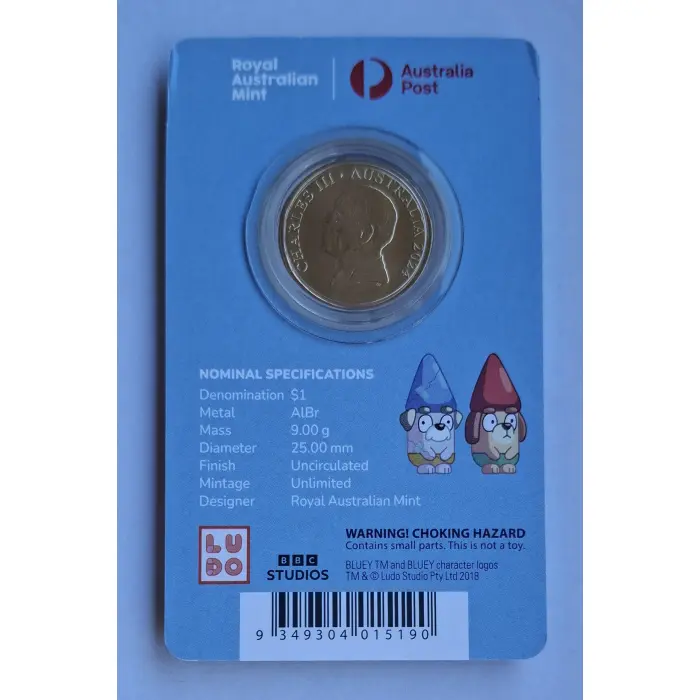 2024 $1 Bluey Dollarbucks- The Grannies  'ENVELOPE' Privymark Carded Coin