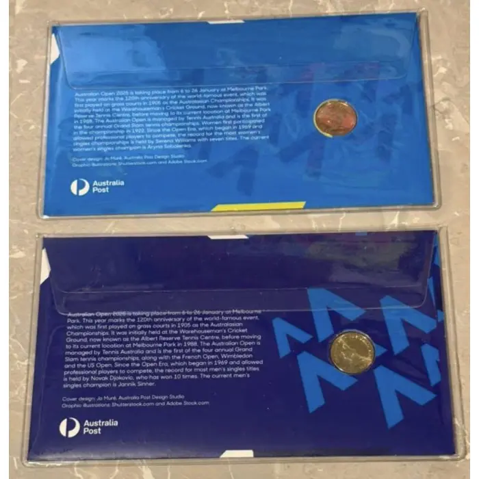 2025 ANDA Brisbane Money Expo $2 Men's & Women's Australian Open PNCs (2 PNCs)