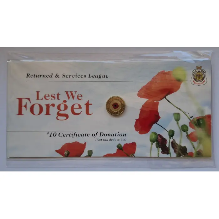 2012 $2 Remembrance Day 'Red Poppy' on RSL Card