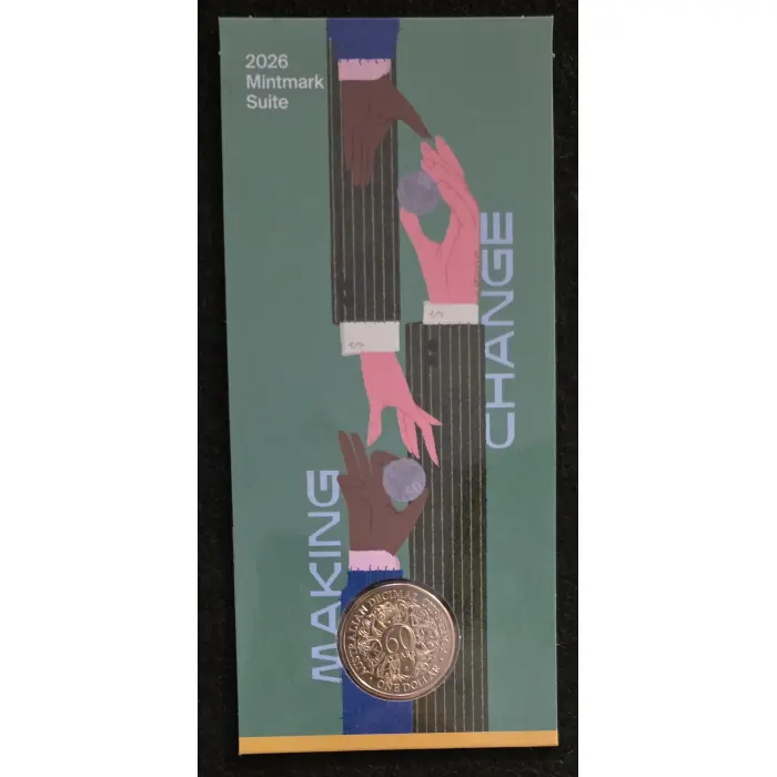  2026 $1 60th Anniversary of Decimal Currency ‘C’ Mintmark  Complete 5 Card Set