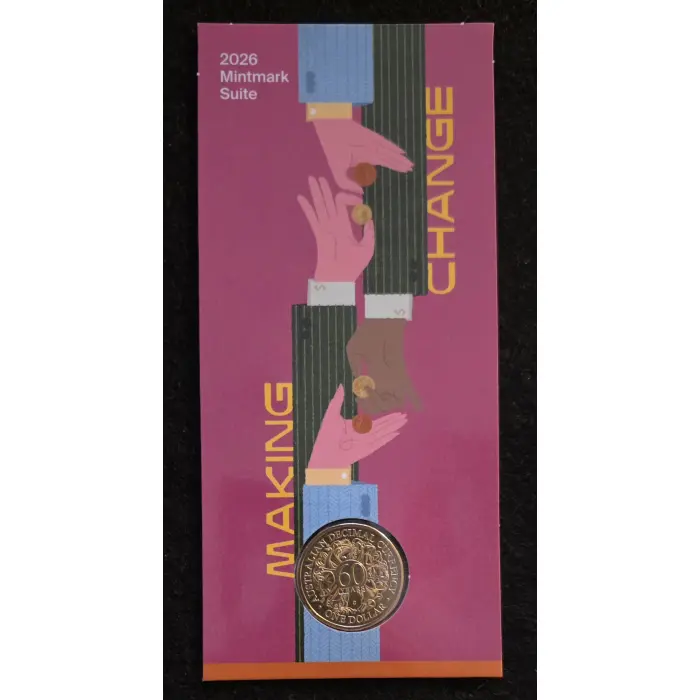  2026 $1 60th Anniversary of Decimal Currency ‘C’ Mintmark  Complete 5 Card Set