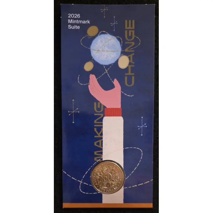  2026 $1 60th Anniversary of Decimal Currency ‘C’ Mintmark  Complete 5 Card Set