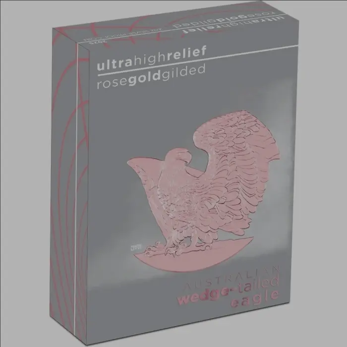 2025 Australian Wedge-Tailed Eagle 2oz Silver Proof Rose Gold Gilded UHR Coin