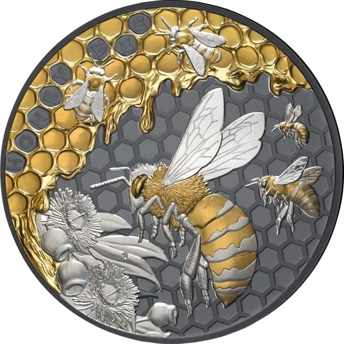 2026 5oz Black Proof Silver Honeybee - Mintage: 350