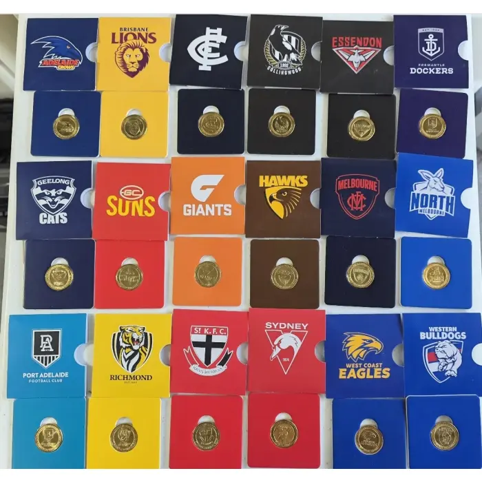2023 AFL Carded Coin Set $1 x 18 Teams 