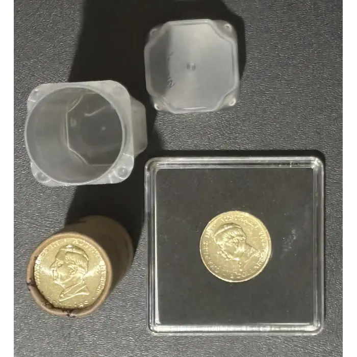 2025  80th ANNIVERSARY END OF WWII POPPY WREATH COIN ROLL and $2 coin in sleeve.