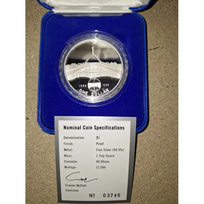 1998 $1 Proof - 1oz Parliament House Silver Proof