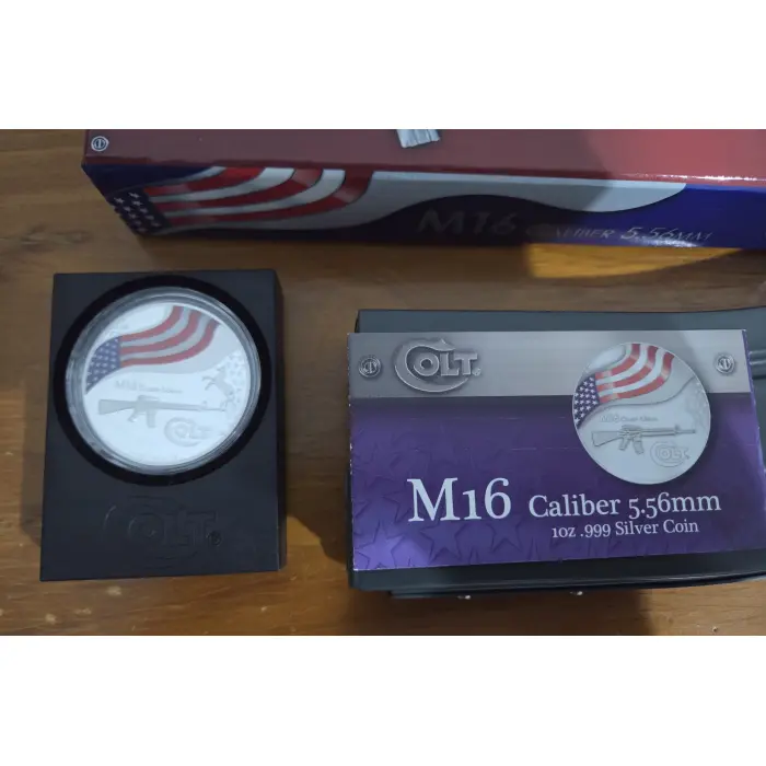 2010 Niue M16 Colt 5.56mm Coloured Proof Coin 1oz Silver  New Zealand Mint US $5