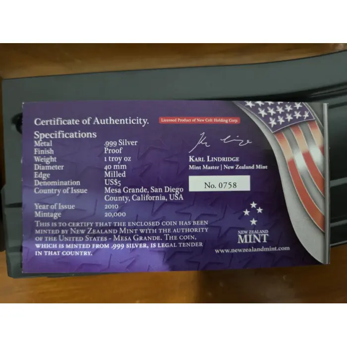 2010 Niue M16 Colt 5.56mm Coloured Proof Coin 1oz Silver  New Zealand Mint US $5