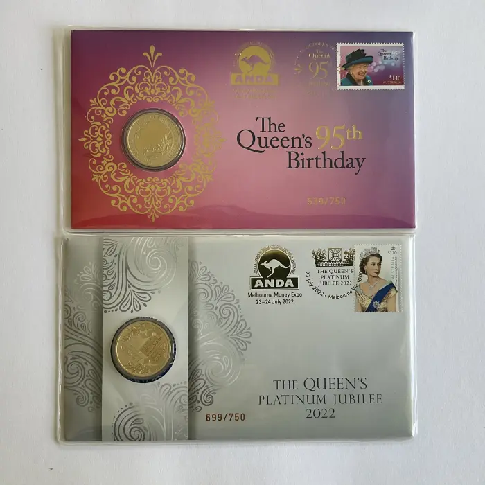 Set of 2 PNC's QEII ANDA O/print Inc 2021 95th Birthday & 2022 Platinium Jubilee