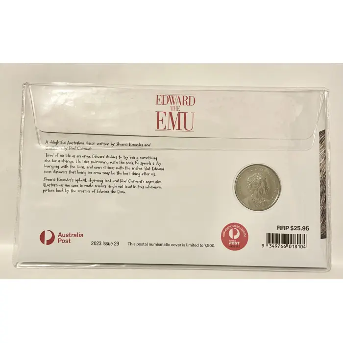 2023 20c edward the emu pnc coloured coin 