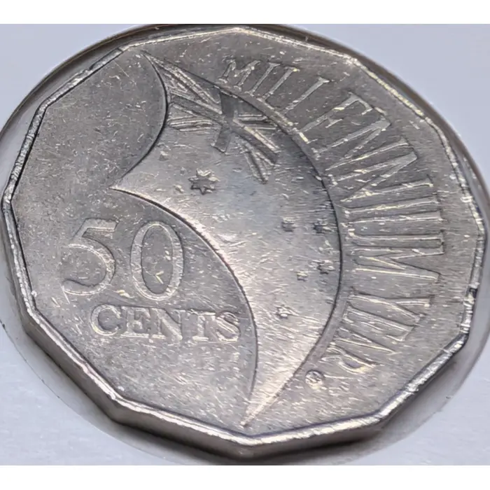 2000 50c Millennium Incused Variety EF+ to ÀUNC- Condition