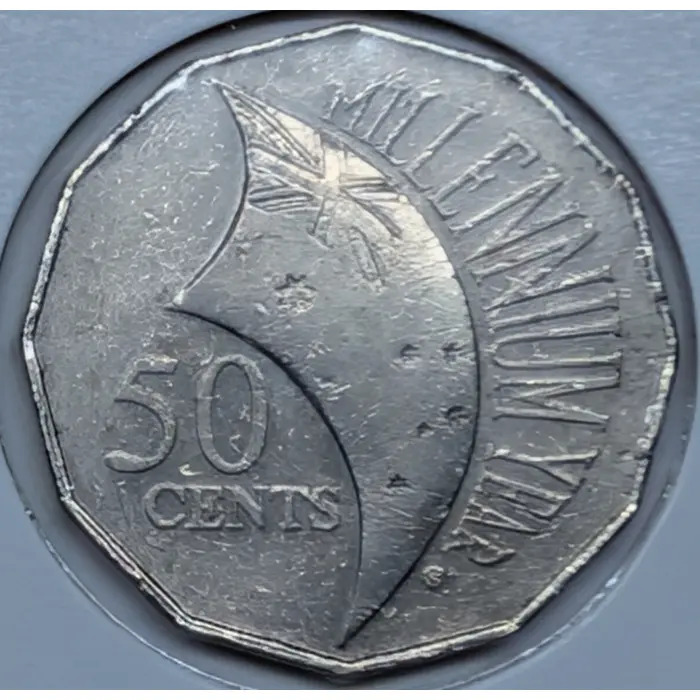 2000 50c Millennium Incused Variety EF+ to ÀUNC- Condition