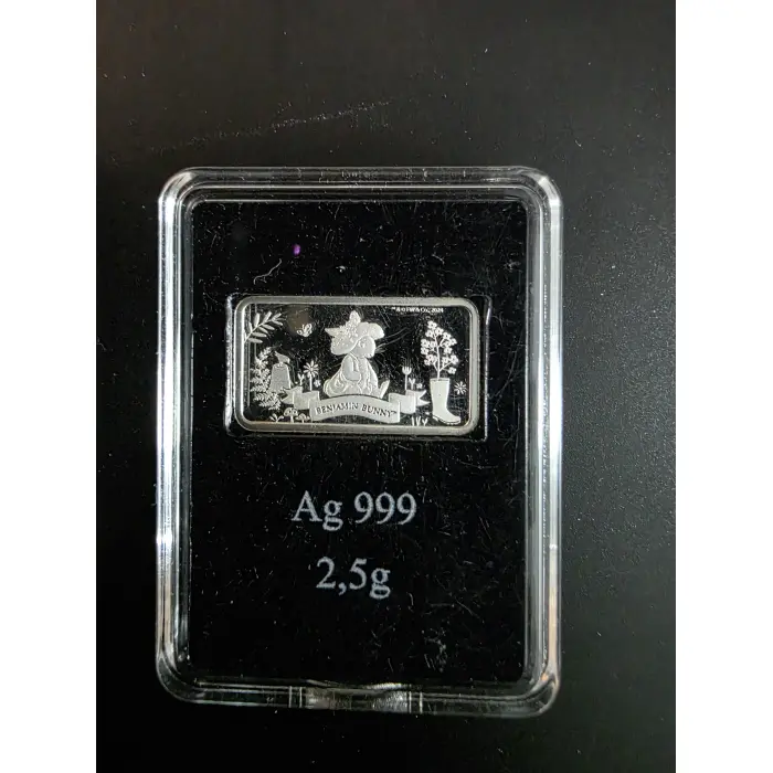 The World Of Peter Rabbit- Beatrix Potter 2.5g .999 Silver $1  Set of 5