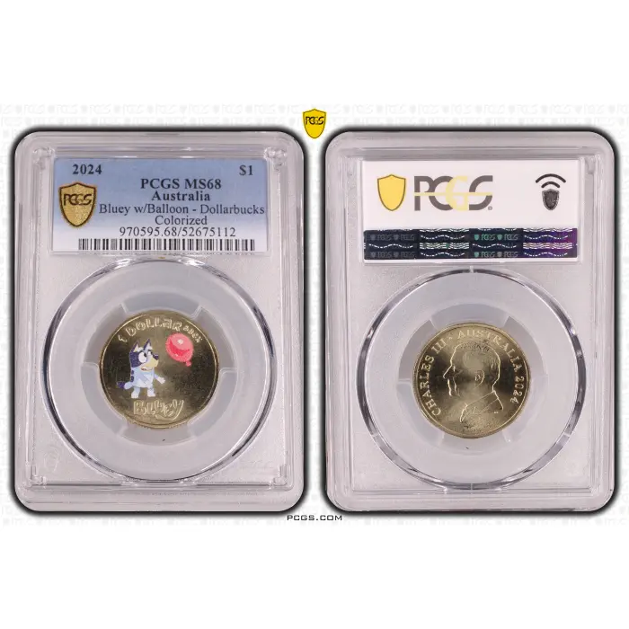 MS68 2024 $1 BLUEY W/BALLOON - DOLLARBUCKS COLORIZED