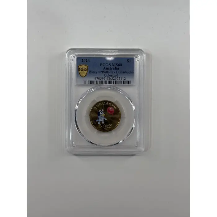 MS68 2024 $1 BLUEY W/BALLOON - DOLLARBUCKS COLORIZED