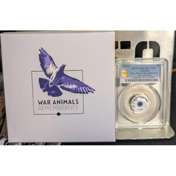 2024 War Animals Fine Silver Proof Coin Australian $2 C Mint PR70DCAM