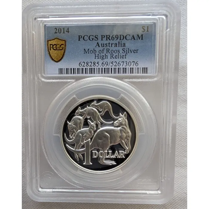  2014 $1 Mob of Roos 30th Ann. 1oz Silver High Relief Proof Coin  PR69 #52673076