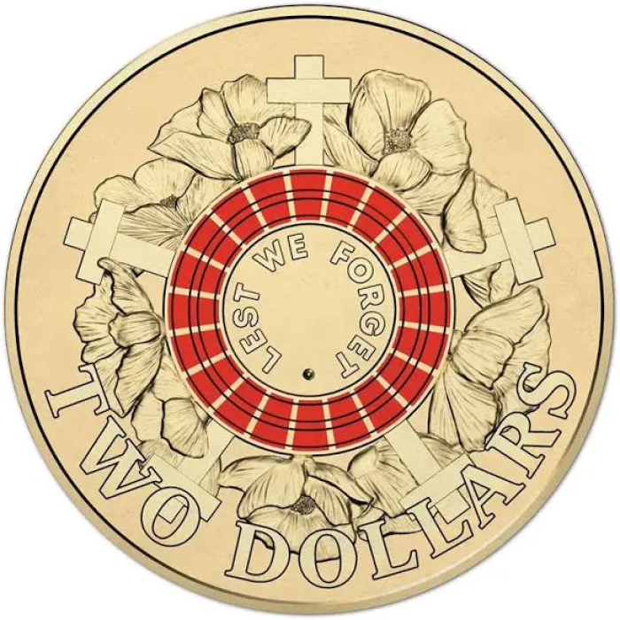 2015 $2 Lest We Forget (LFW) Cotton & Co Roll - Includes Protective Tube & Stick