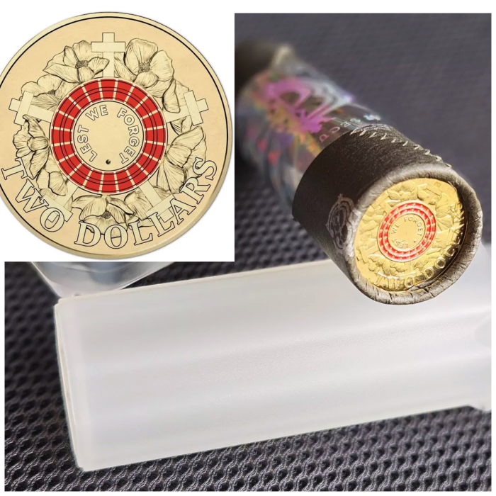 2015 $2 Lest We Forget (LFW) Cotton & Co Roll - Includes Protective Tube & Stick