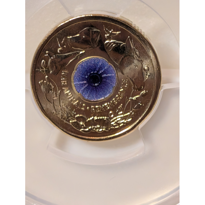 2024 - C Mintmark Australia War Animals Remembrance Colorized $2 PCGS MS69