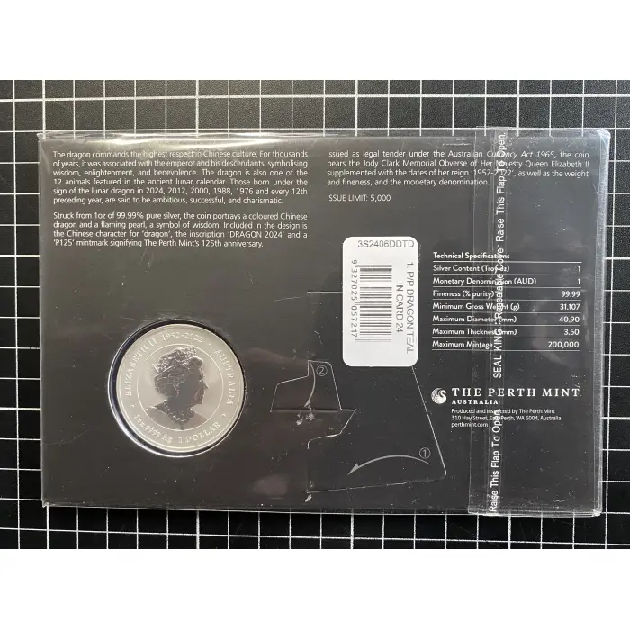 ANDA 2024 1 Oz Teal Dragon