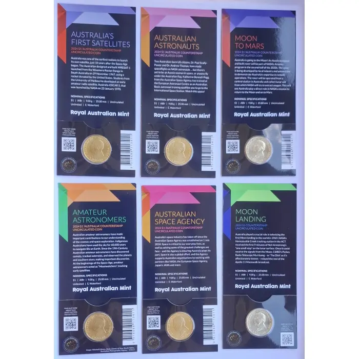 2024 $1 Out Of This World- Australia In Space - 'Aus Map' Counterstamp Set