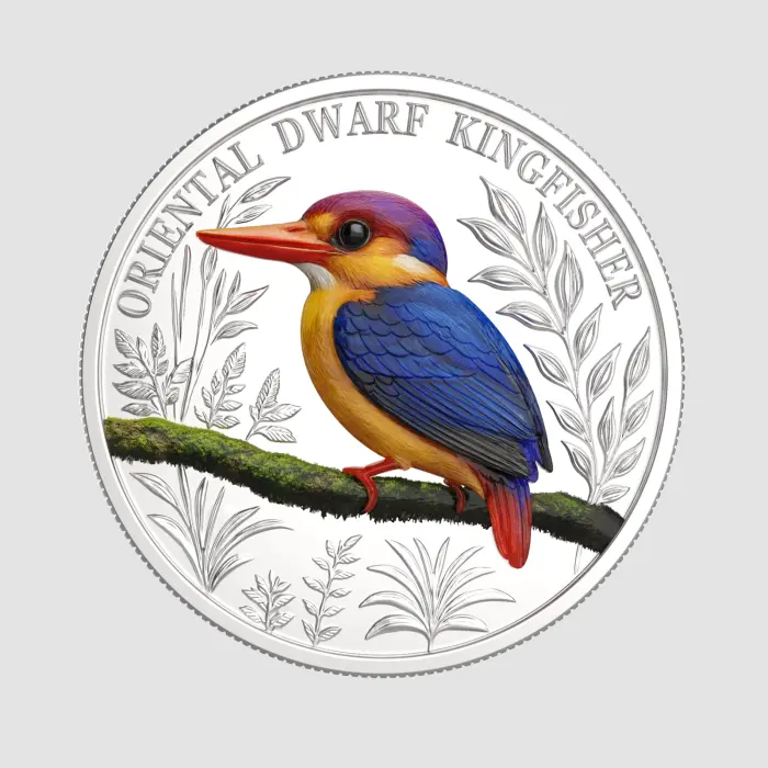 2025 1oz Silver Oriental Dwarf Kingfisher - Mintage: 1,000