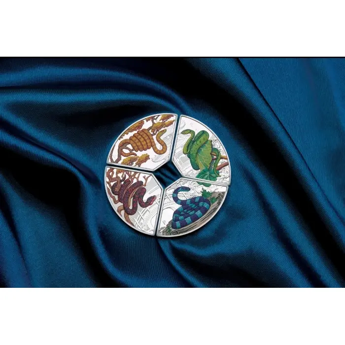 2025 Lunar Year of the Snake Quadrant Silver $1 4-Coin Set 4x1oz 99.99