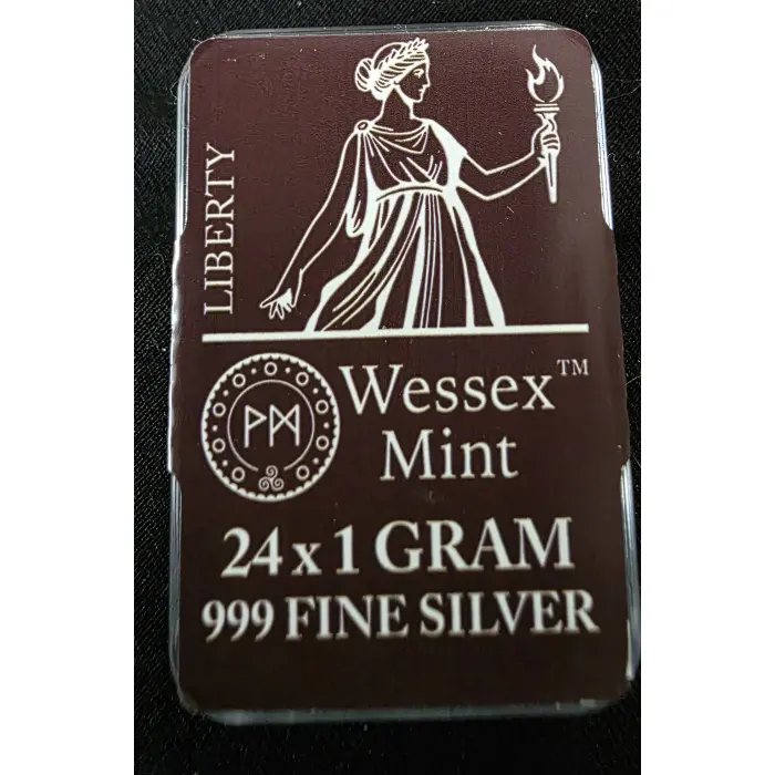 LIBERTY: 24 x 1 Gram Wessex Mint 999 Fine Silver Bars