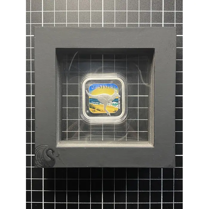 1 Oz 2013 Perth Mint Australian Seasons - Summer $1 Fine Silver Proof square coi