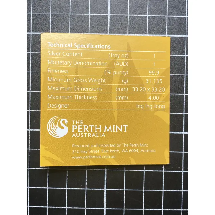 1 Oz 2013 Perth Mint Australian Seasons - Summer $1 Fine Silver Proof square coi