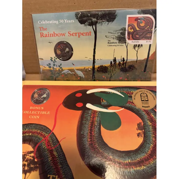 2025  RAINBOW SERPENT COLOURED  20c UNC COIN - SPECIAL EDITION BOOK plus PNC 