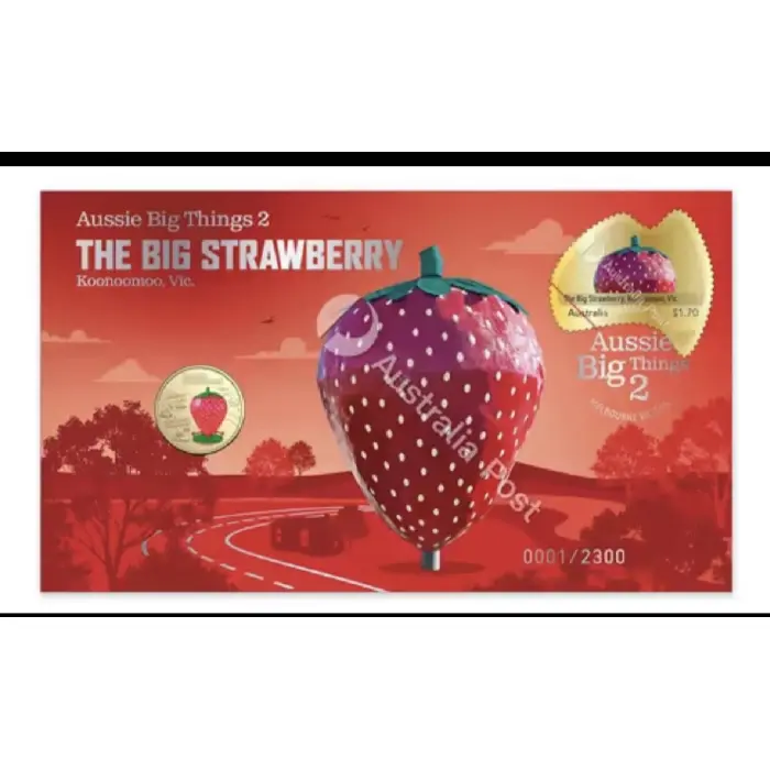 2025 Aussie Big Things 2 Big Strawberry Limited Edition Coloured Coin Postal Num