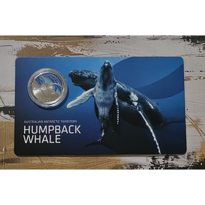 2023 Antarctic Territory Humpback Whale 50 Cent Coloured RAM Coin On Card