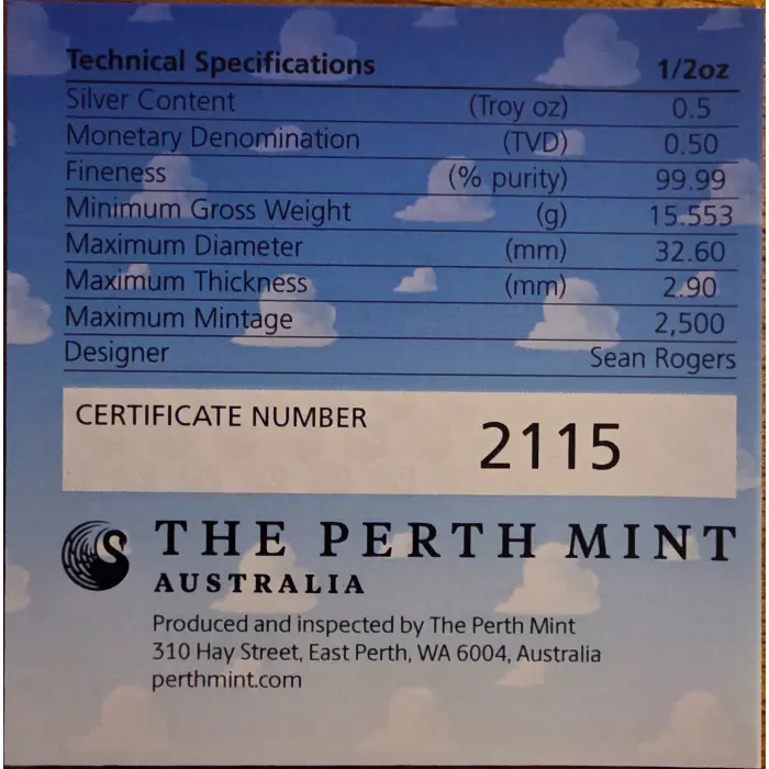 Toy Story 30th Anniversary 1/2oz Silver Proof Coloured Coin – Perth Mint