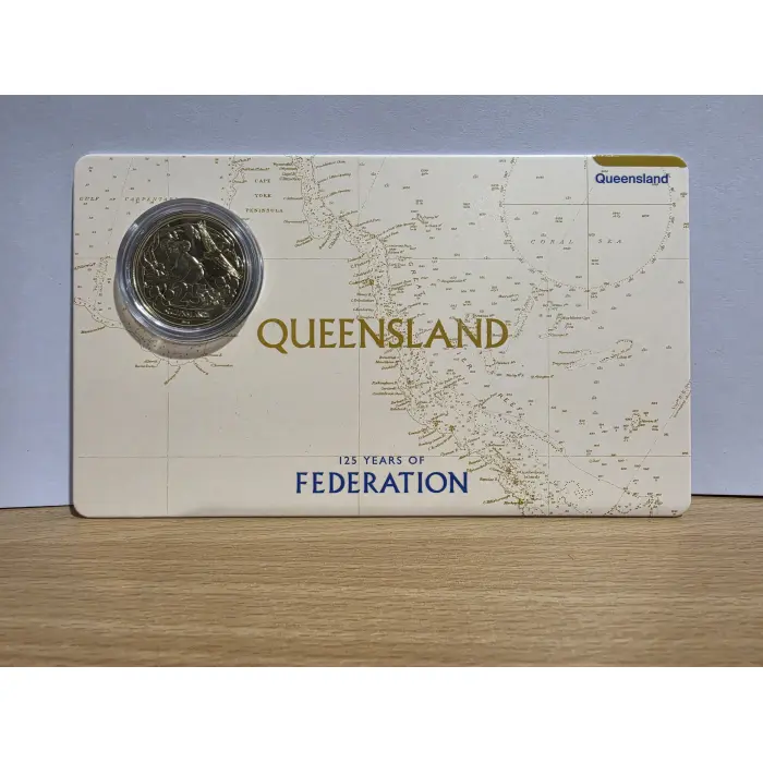 2026 125 years of Federation 25c coin on card NSW, QLD and VIC