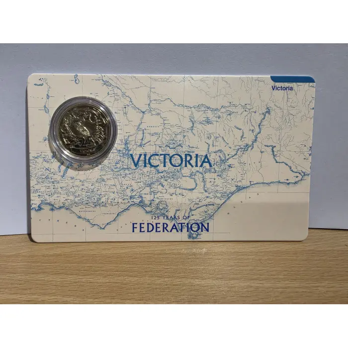2026 125 years of Federation 25c coin on card NSW, QLD and VIC
